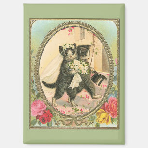 Cat Bride and Groom Wedding Day Magnet