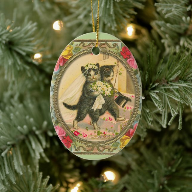 Cat Bride and Groom Wedding Day ornament (Tree)