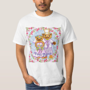Cat Bride and Groom wedding t-shirt
