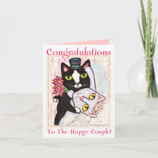 Cat Bride & Groom Wedding Dance Greeting Card
