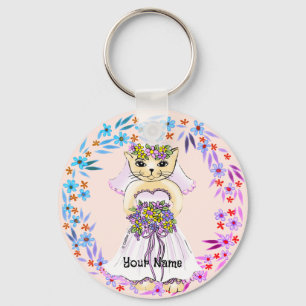 Cat Bride Key Ring