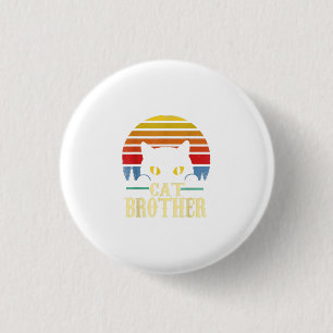 Cat Brother Vintage Style Retro Gift For Cat Lover 3 Cm Round Badge