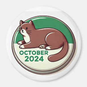 Cat, Brown and White Magnet