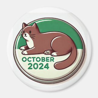 Cat, Brown and White Magnet