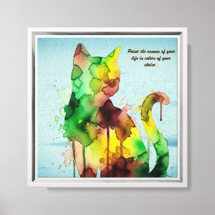 Cat Brushstroke Watercolor Wall Art – “Paint the C