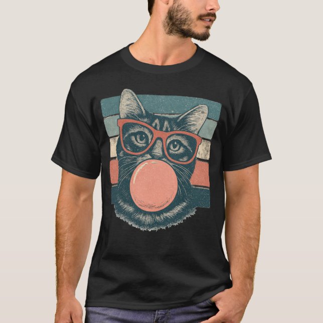  Cat Bubble Gum  T-Shirt (Front)