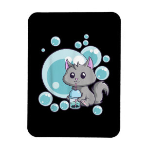 Cat Bubble Tea Gift Funny Boba Tea Cats Design Magnet