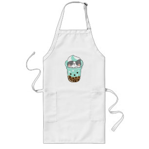 Cat Bubble Tea Long Apron