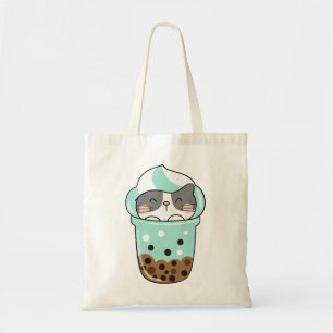 Cat Bubble Tea Tote Bag