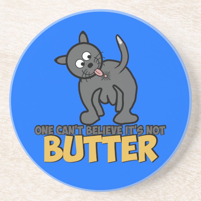 Cat bum licking coaster (Front)