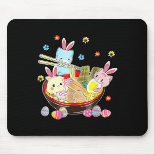 Cat Bunny Ears Ramen Kawaii Easter Day Anime Lover Mouse Pad