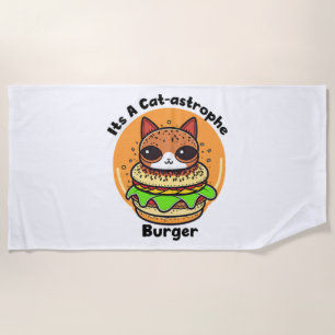 Cat Burger 1 Beach Towel