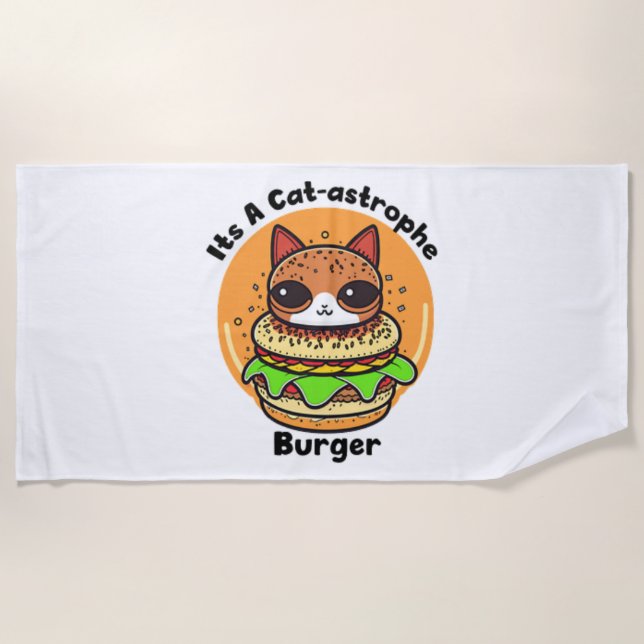 Cat Burger 1 Beach Towel (Front)