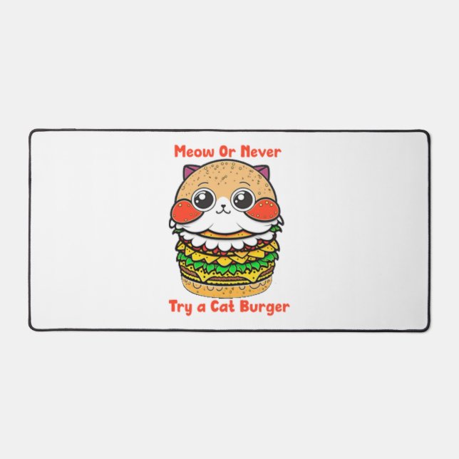 Cat Burger  Desk Mat (Front)