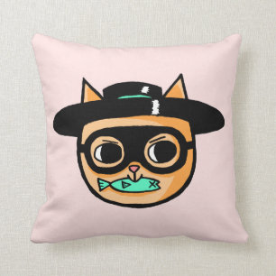 Cat Burglar, Cute Cartoon Cushion