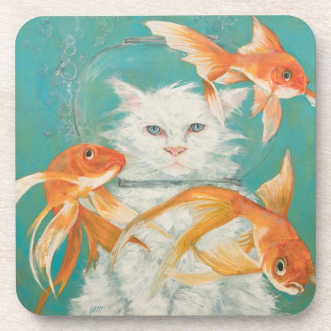 Cat Burglar Hard Plastic Coaster (Front)