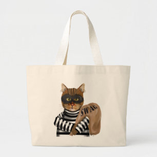 Cat Burglar Large Tote Bag