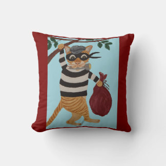 Cat Burglar Throw Pillow