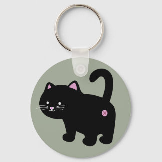 cat butt black key ring