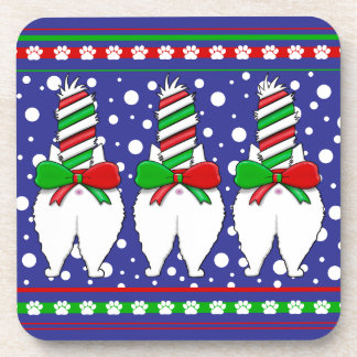 Cat Butt Christmas Green Coaster