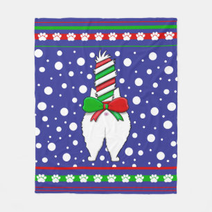 Cat Butt Christmas Green Fleece Blanket