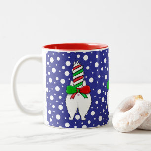 Cat Butt Christmas Green Two-Tone Coffee Mug