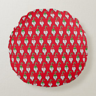 Cat Butt Christmas Round Cushion