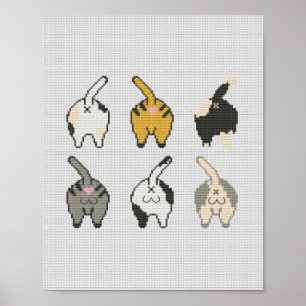 Cat Butt Funny Poster