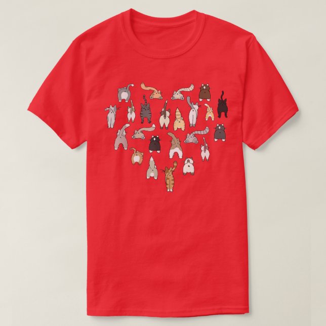 Cat Butt Heart  T-Shirt (Design Front)