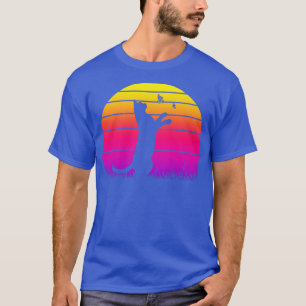 Cat Butterflies Sunset Animal Lover T-Shirt