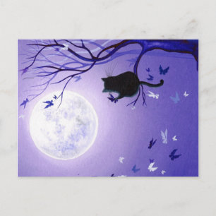 Cat Butterfly Swirl Postcard