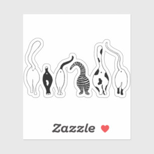 Cat Butts Custom-Cut Vinyl Stickers