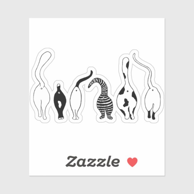 Cat Butts Custom-Cut Vinyl Stickers (Sheet)