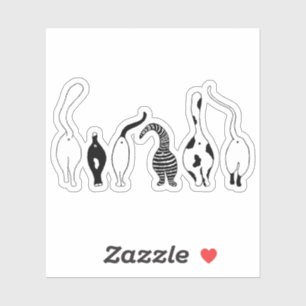 Cat Butts Custom-Cut Vinyl Stickers
