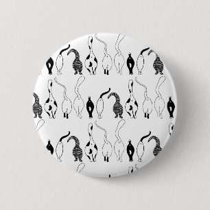 Cat Butts Pattern 6 Cm Round Badge