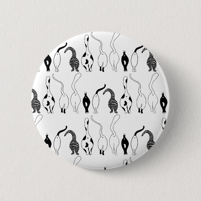Cat Butts Pattern 6 Cm Round Badge (Front)