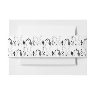 Cat Butts Pattern Invitation Belly Band