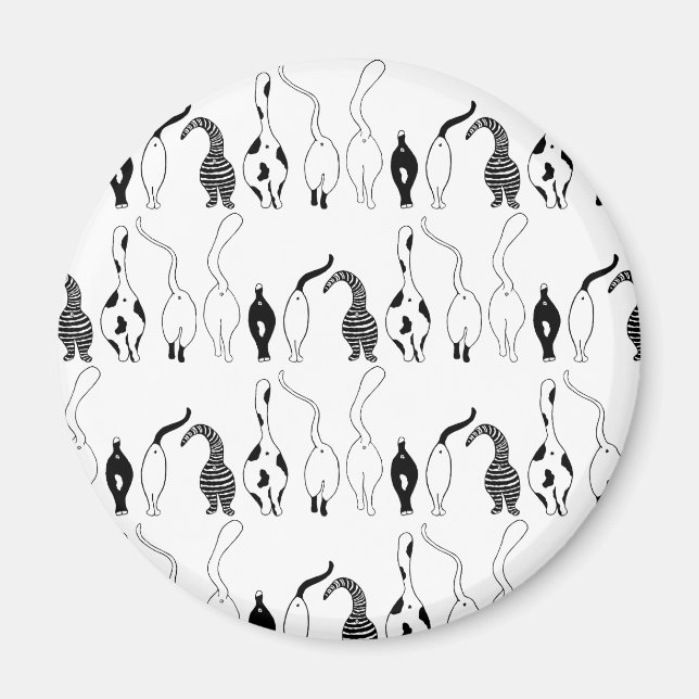 Cat Butts Pattern Magnet (Front)