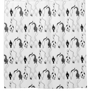Cat Butts Pattern Shower Curtain