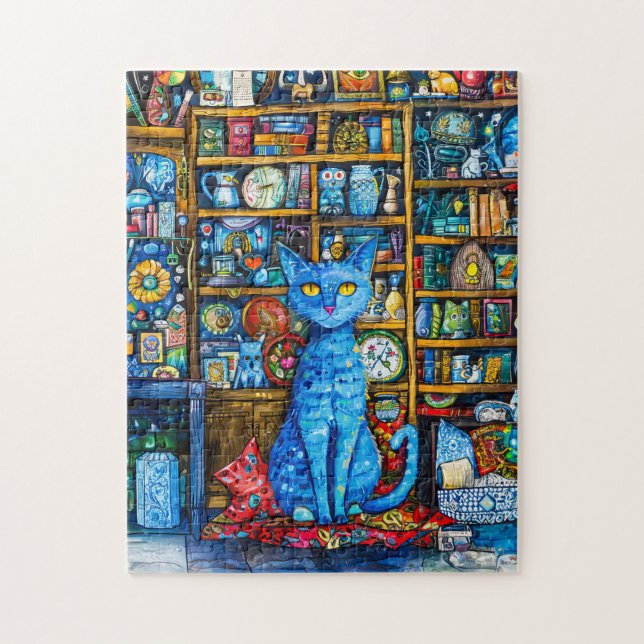 Cat by Colourful Shelf Jigsaw Puzzle (Vertical)