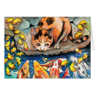 Cat by Koi Pond