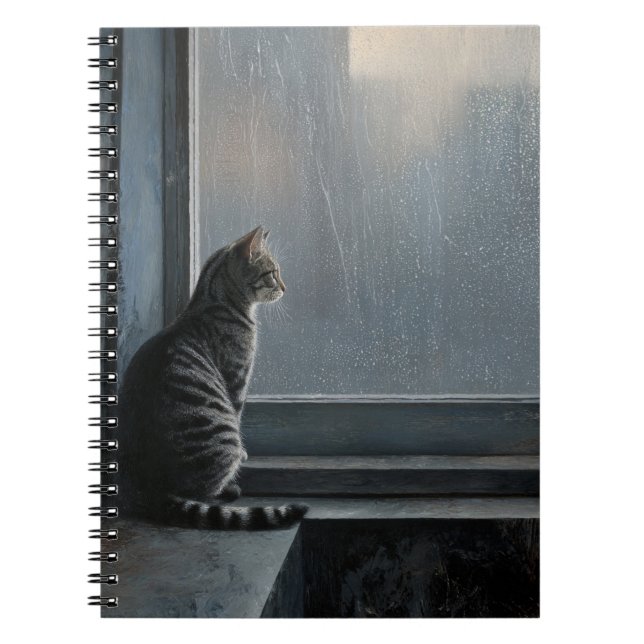 Cat by the Rainy Window Notebook (Front)