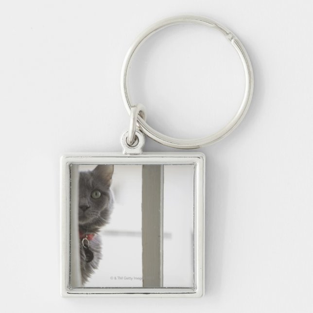 Cat by window key ring (Front)