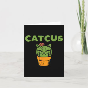Cat Cactus Cute Succulent Plant Kitten Women Girls Card