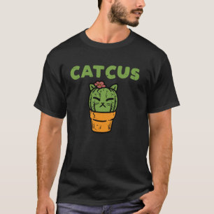 Cat Cactus Cute Succulent Plant Kitten Women Girls T-Shirt