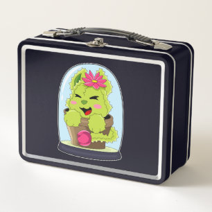 Cat Cactus Metal Lunch Box