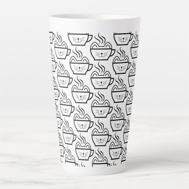 Cat Cafe pattern Latte Mug (Front)