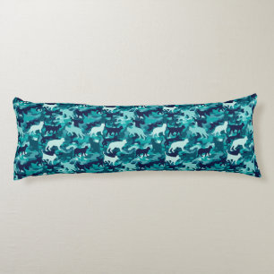 Cat Camouflage Botanical Apartment Decor Hawaiian  Body Cushion