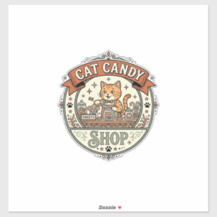 Cat Candy Shop Cat Candy Shop Cat Vintage Vector A