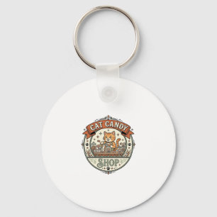 Cat Candy Shop Cat Candy Shop Cat Vintage Vector A Key Ring